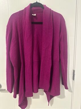Rino Rossi 100% cashmere open front waterfall cardigan sweater XL